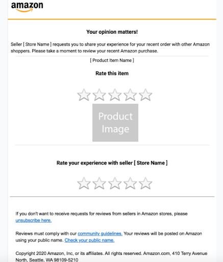 Amazon request a review email template