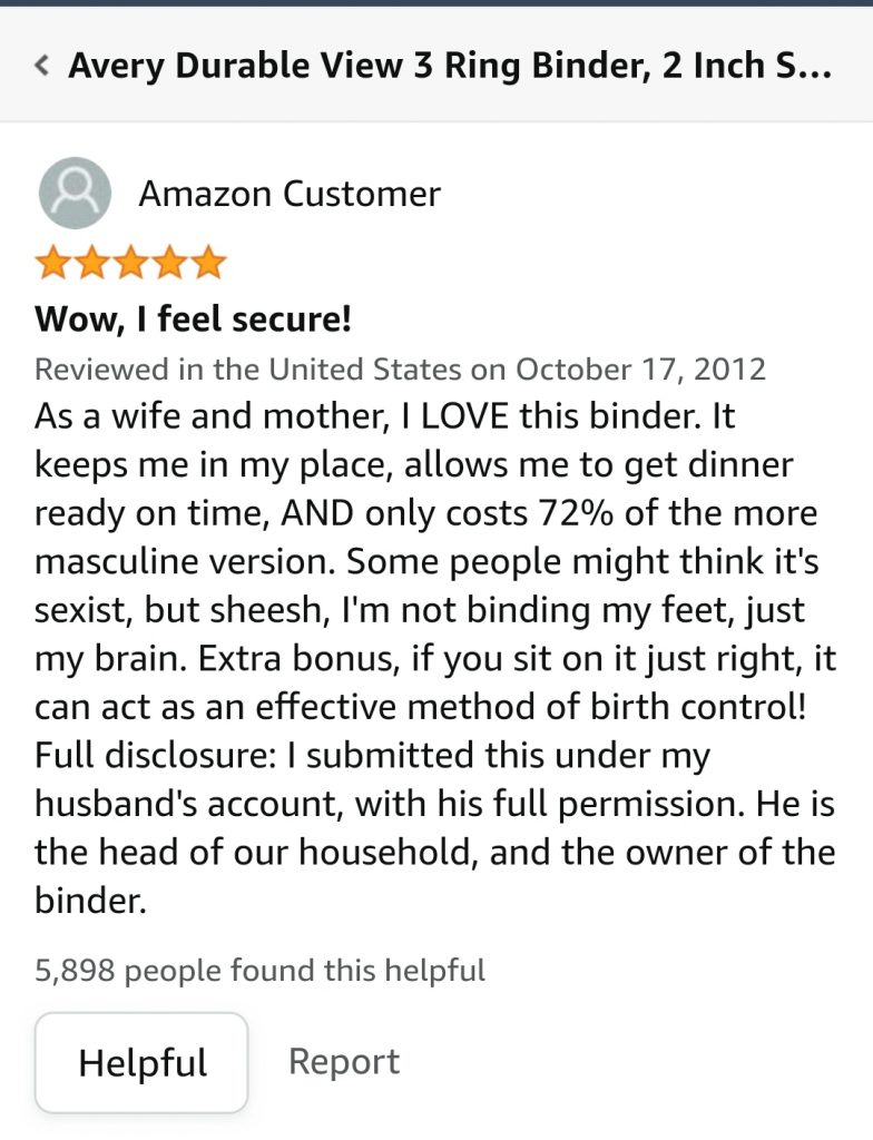 hilarious amazon review handmaid's tale