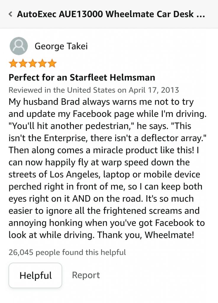 hilarious amazon review starfleet